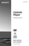 Sony DVP-NS705V User's Manual