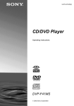Sony DVP-F41MS User's Manual