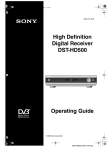Sony DST-HD500 User's Manual