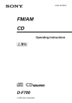 Sony D-F700 User's Manual