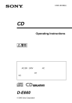 Sony D-E660 User's Manual