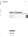Sony Cineza VPL-HS3 User's Manual