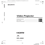 Sony Cineza VPL-HS20 User's Manual