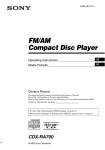 Sony CDX-RA700 User's Manual