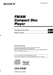 Sony CDX-R30M User's Manual