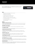 Sony CDX-M20 Marketing Specifications