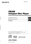 Sony CDX-GT860U User's Manual