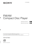 Sony CDX-GT35U Operating Instructions