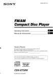 Sony CDX-GT30W User's Manual