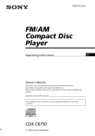 Sony CDX-C6750 User's Manual