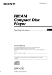 Sony CDX-4250 User's Manual