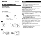 Sony MDR-AS20J User's Manual