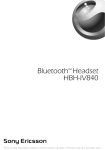 Sony Ericsson Bluetooth HBH-IV840 User's Manual
