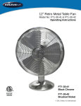 Soleus Air Fan FT1-30-41 User's Manual