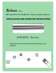 Soleus Air KFR/KFS Series User's Manual