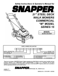 Snapper MCRP215015KWV User's Manual