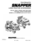 Snapper LAWN TRACTOR ACCESSORIES User's Manual