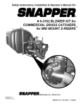 Snapper 6-3162 BLOWER KIT User's Manual