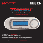 Sirius Satellite Radio XTR8CK User's Manual
