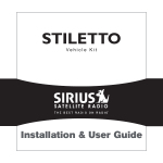 Sirius Satellite Radio Stiletto Vechicle Kit Satellite Radio User's Manual