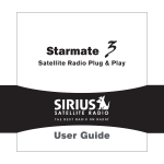 Sirius Satellite Radio Satellite Radio STARMATE 3 User's Manual