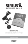 Sirius Satellite Radio SIR-PNR1 User's Manual