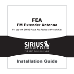 Sirius Satellite Radio FEA FM Extender Antenna User's Manual