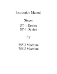 Singer ST-1 User's Manual
