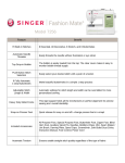 Singer 7256 | FASHION MATE Product Sheet