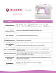 Singer 3223 | SIMPLE Product Sheet