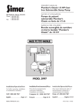 Simer Pumps 1/2HP User's Manual