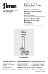 Simer Pumps 5020B-04 User's Manual