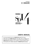Sigma SD14 User's Manual