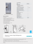 Siemens SKU S20CS80SNS User's Manual