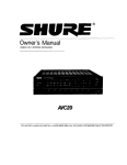 Shure AVC20 User's Manual