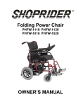 Shoprider PHFW-1018 User's Manual