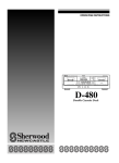 Sherwood D-480 User's Manual