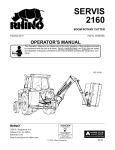 Servis-Rhino BOOM ROTARY MOWER 2160 User's Manual