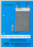 Sennheiser Studio-Taschensender SK 1007 User's Manual