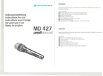 Sennheiser MD427 User's Manual