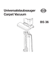 Sebo Carpet Vacuum BS 36 User's Manual