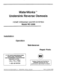 Sears WaterWorks RO 2000 User's Manual