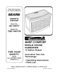 Sears QUIET COMFORT 758.14417 User's Manual