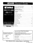 Sears P/N 316000934 User's Manual