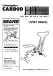 Sears LIFESTYLER 831.287628 User's Manual