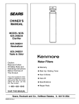 Sears Kenmore 625.348234 User's Manual