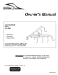 Sears Cultivator CC-560 User's Manual