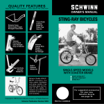 Schwinn Sting-Ray Bicycles Owner's Manual