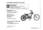Schwinn Electric String-Ray Supplemental Owner's Manual