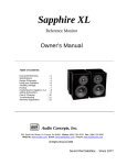 Sapphire Audio Sapphire XLs User's Manual